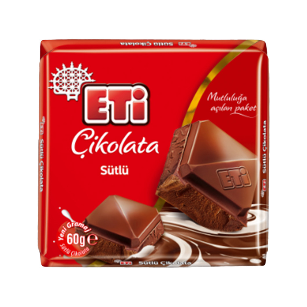 Eti Çikolata Kare Sütlü 60Gr