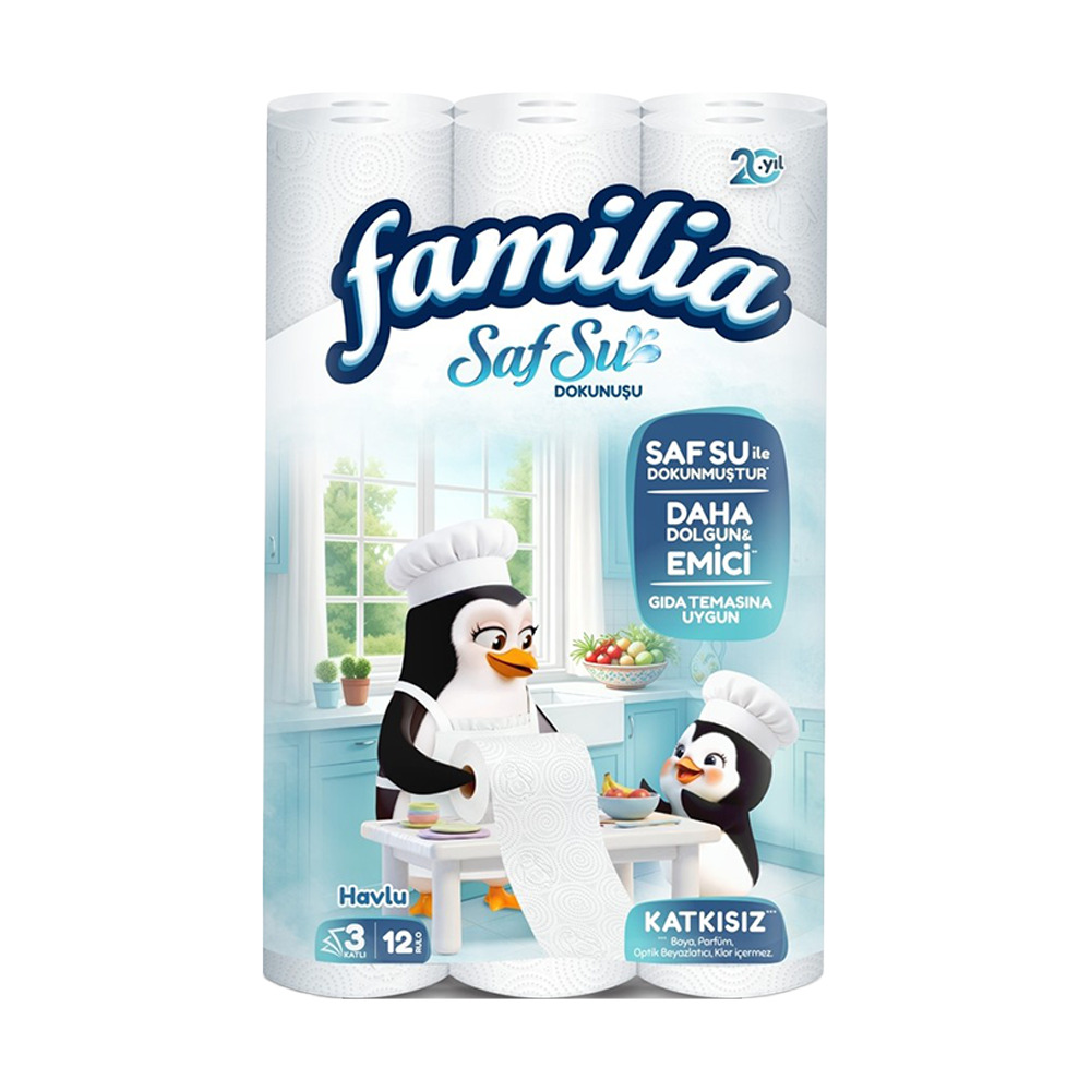 Familia Saf Su Dokunuşu Havlu 12'Li 3 Kat