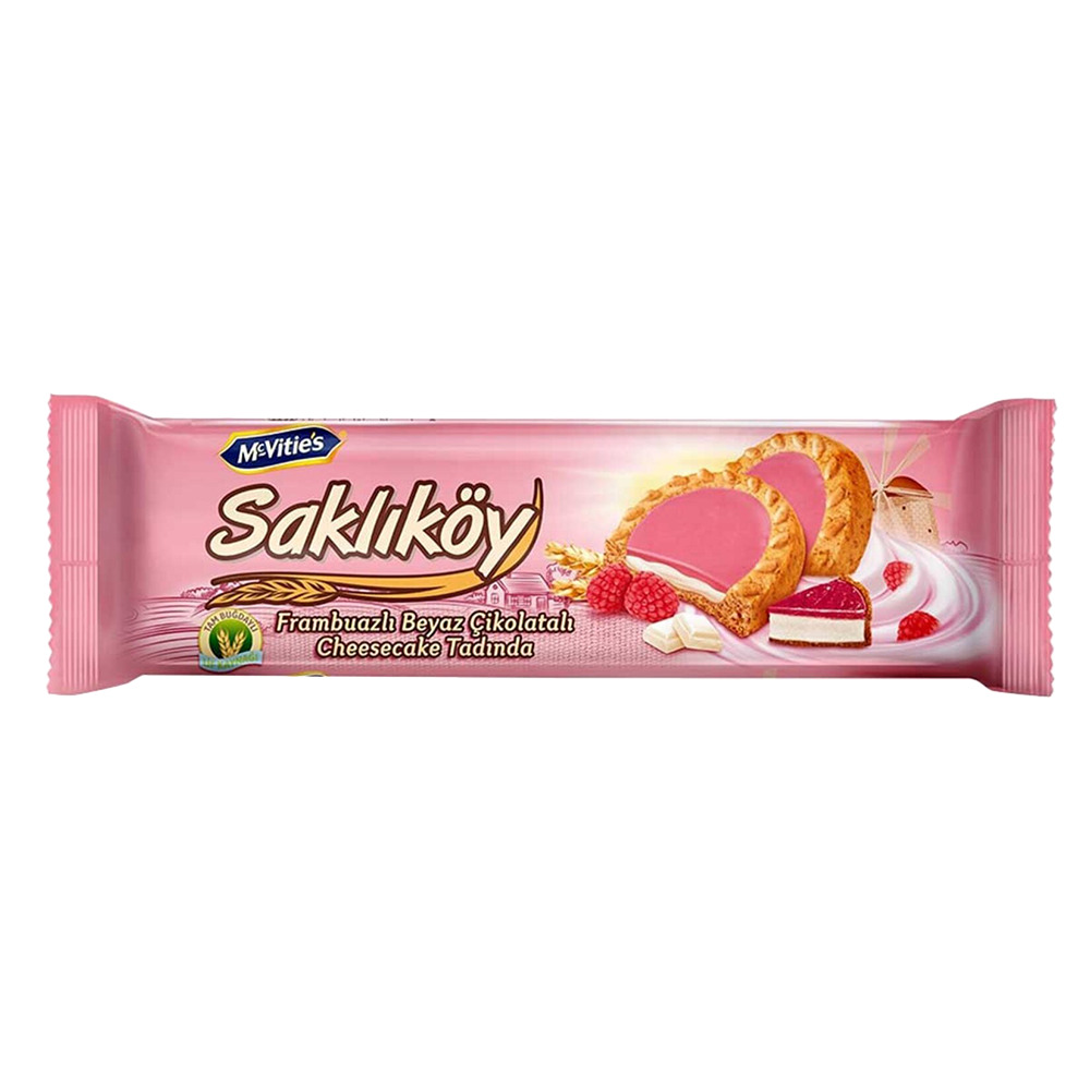 Mc Vites Kremalı  Biskivü  Frambuazlı Beyaz Çikolatalı Cheesecake Tadında 100Gr