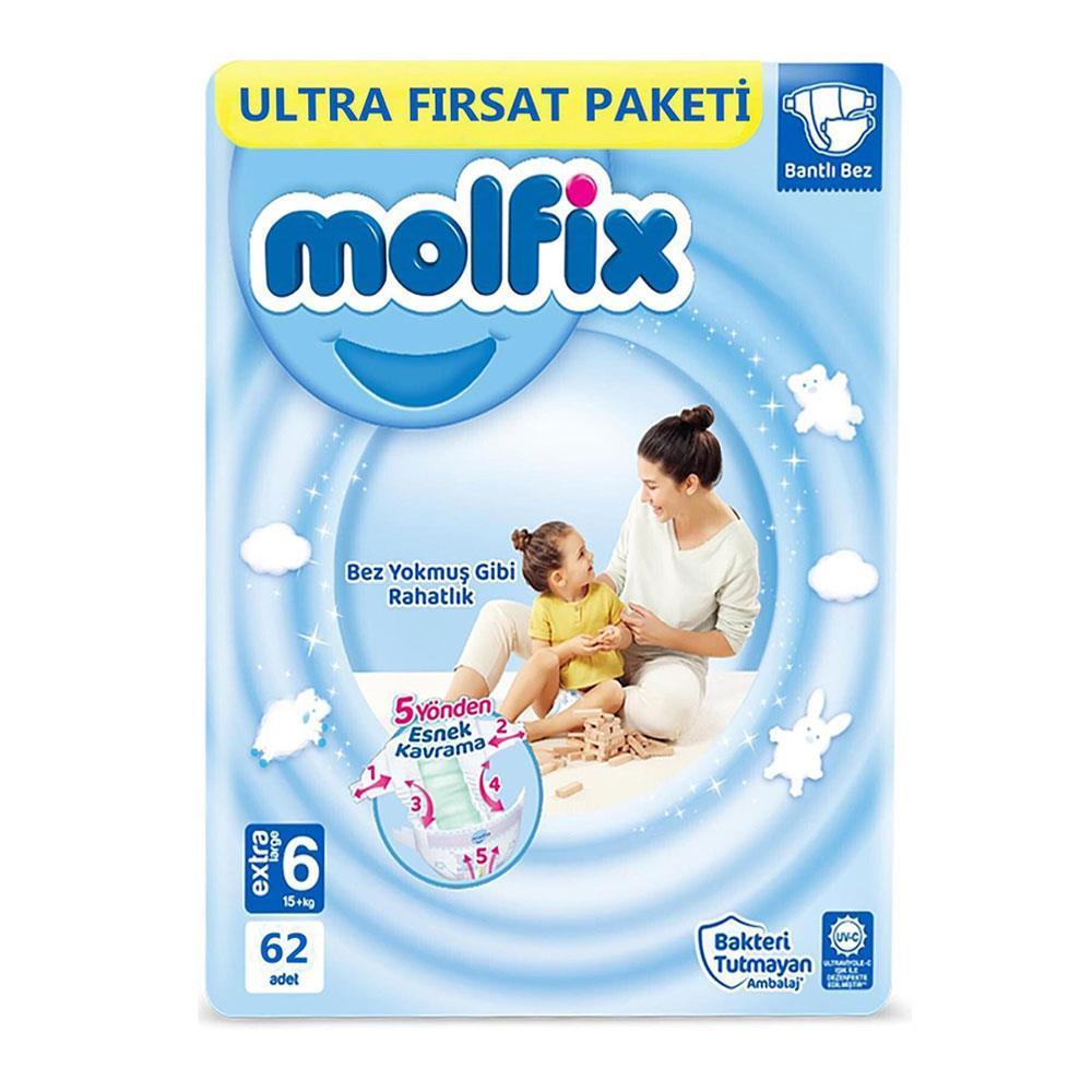 Molfix Çocuk Bezi 62 Li No:6 18+Kg Ultra Fırsat Paketi