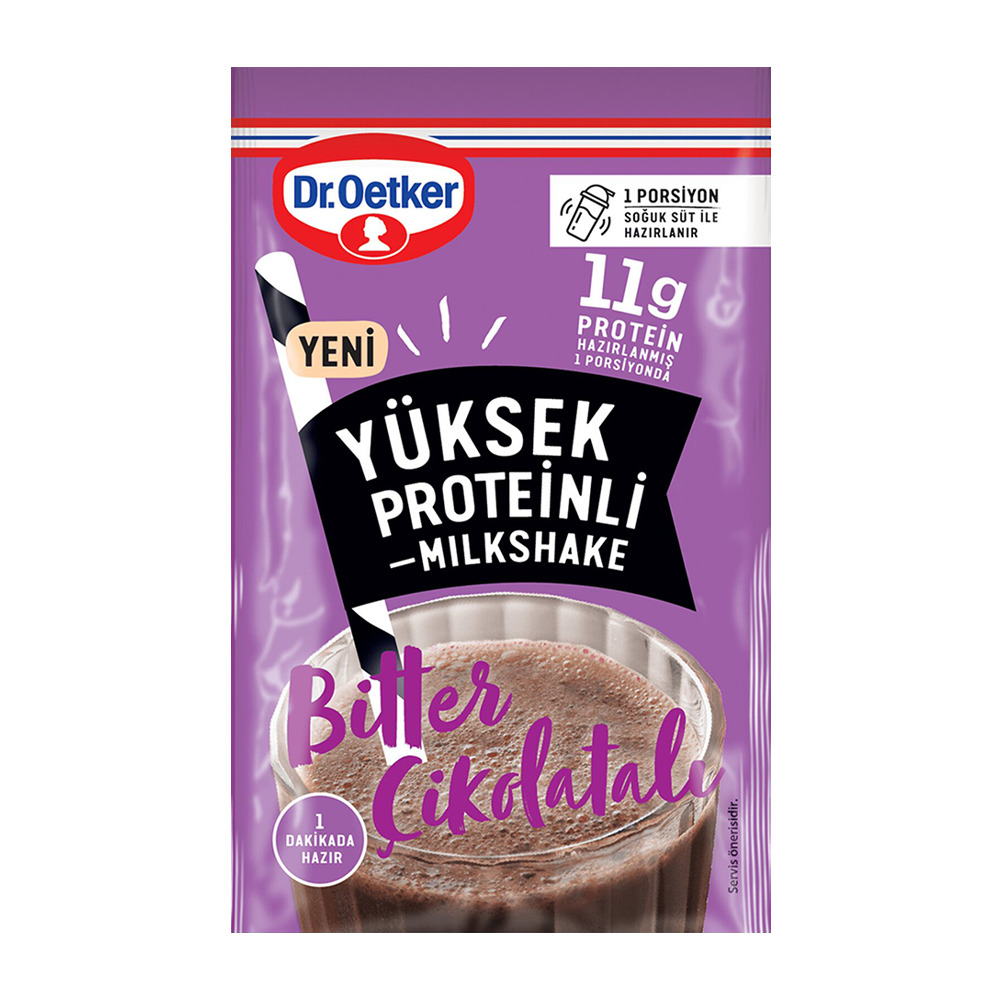 Dr Oetker Yüksek Proteinli Bitter Çikolatalı Milkshake 19 Gr
