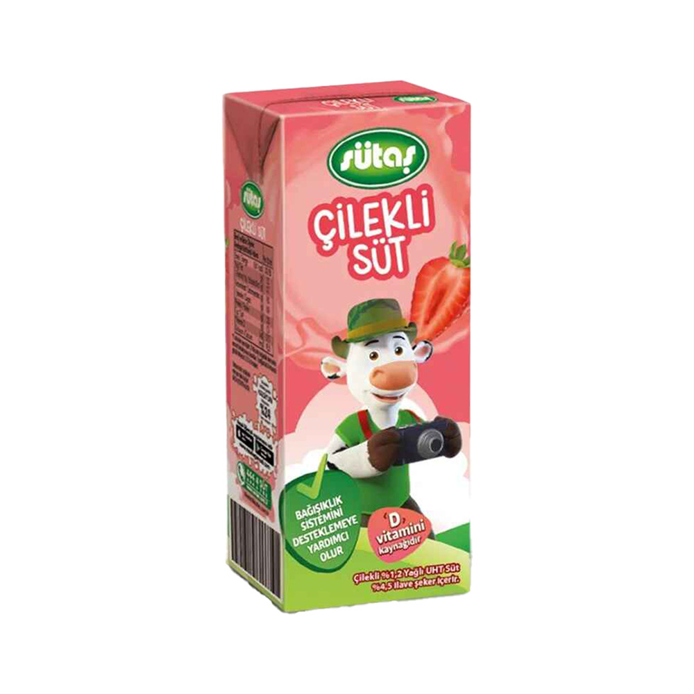 Sütaş Çilekli Süt 200 Ml .