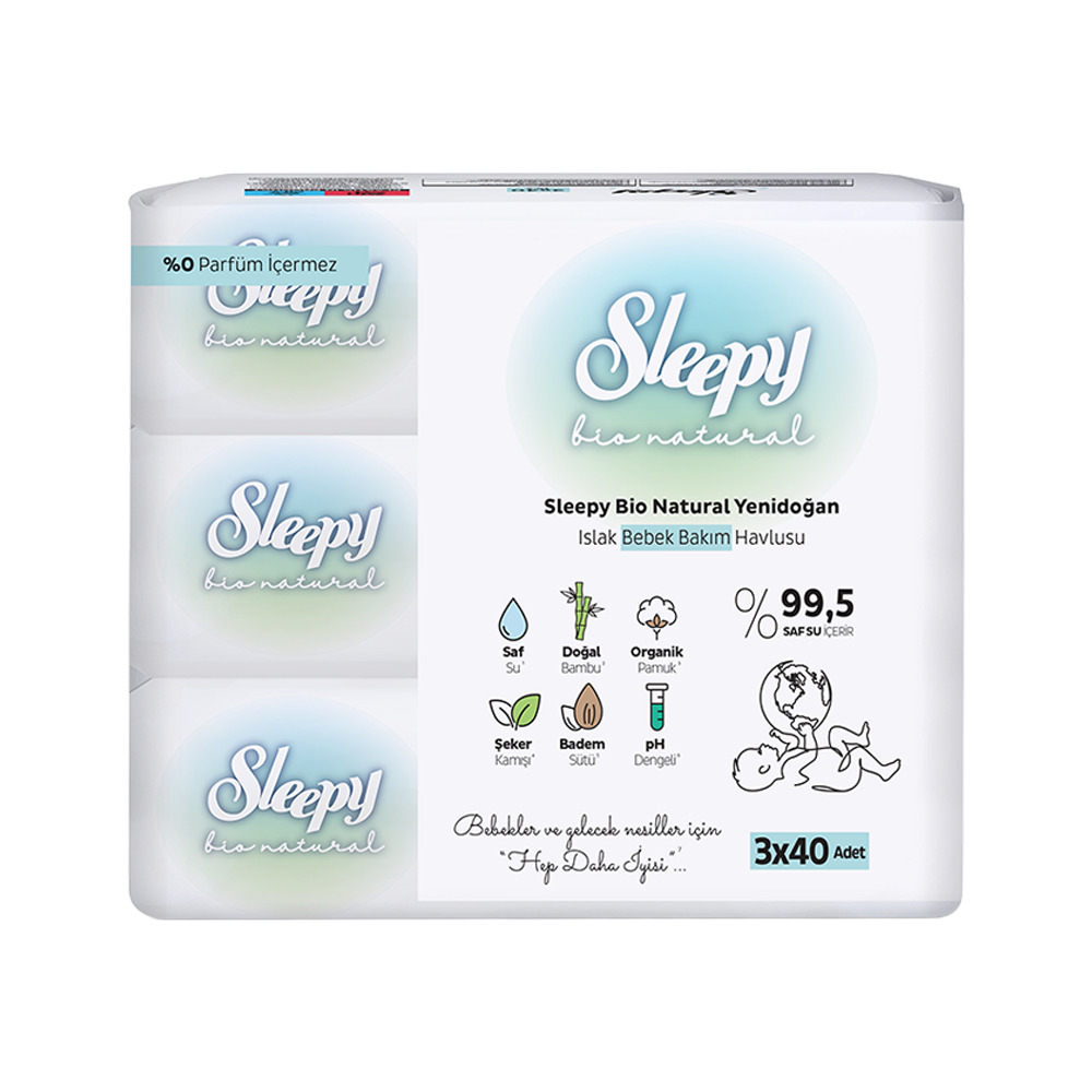 Sleepy Bio Natural Yeni Doğan 3*40 Lı