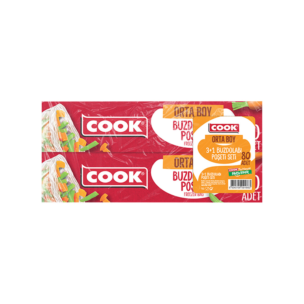 Cook Orta Buzdolabı Poşeti 4 Al 3 Öde 24*38 Cm 20 Li
