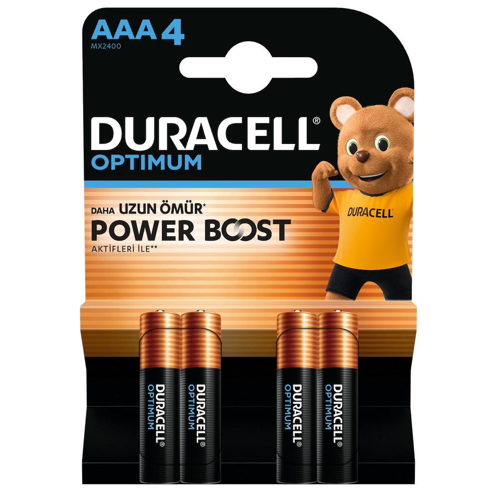Duracell Optimum İnce Kalem Pil 4'lü AAA