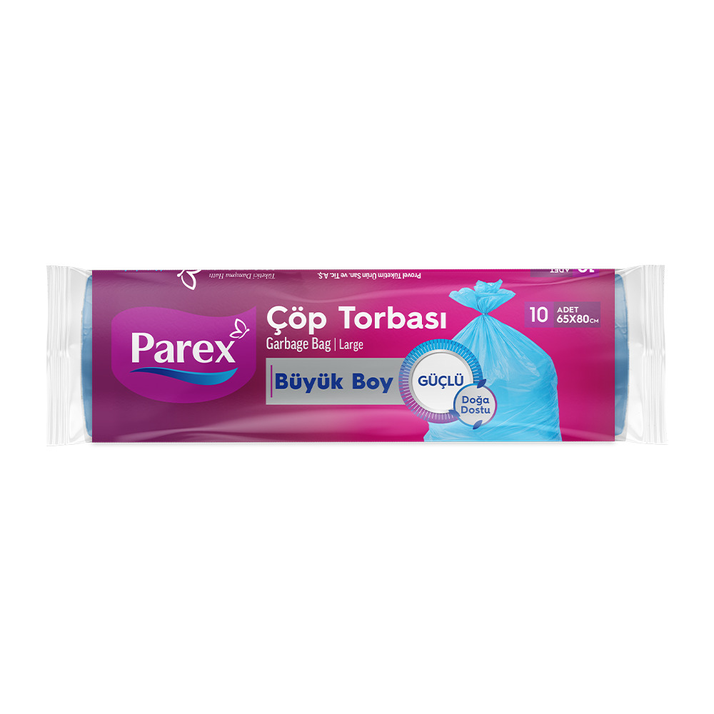Parex Güçlü Büyük Boy Çöp Torbası 65*80 Cm 10’lu