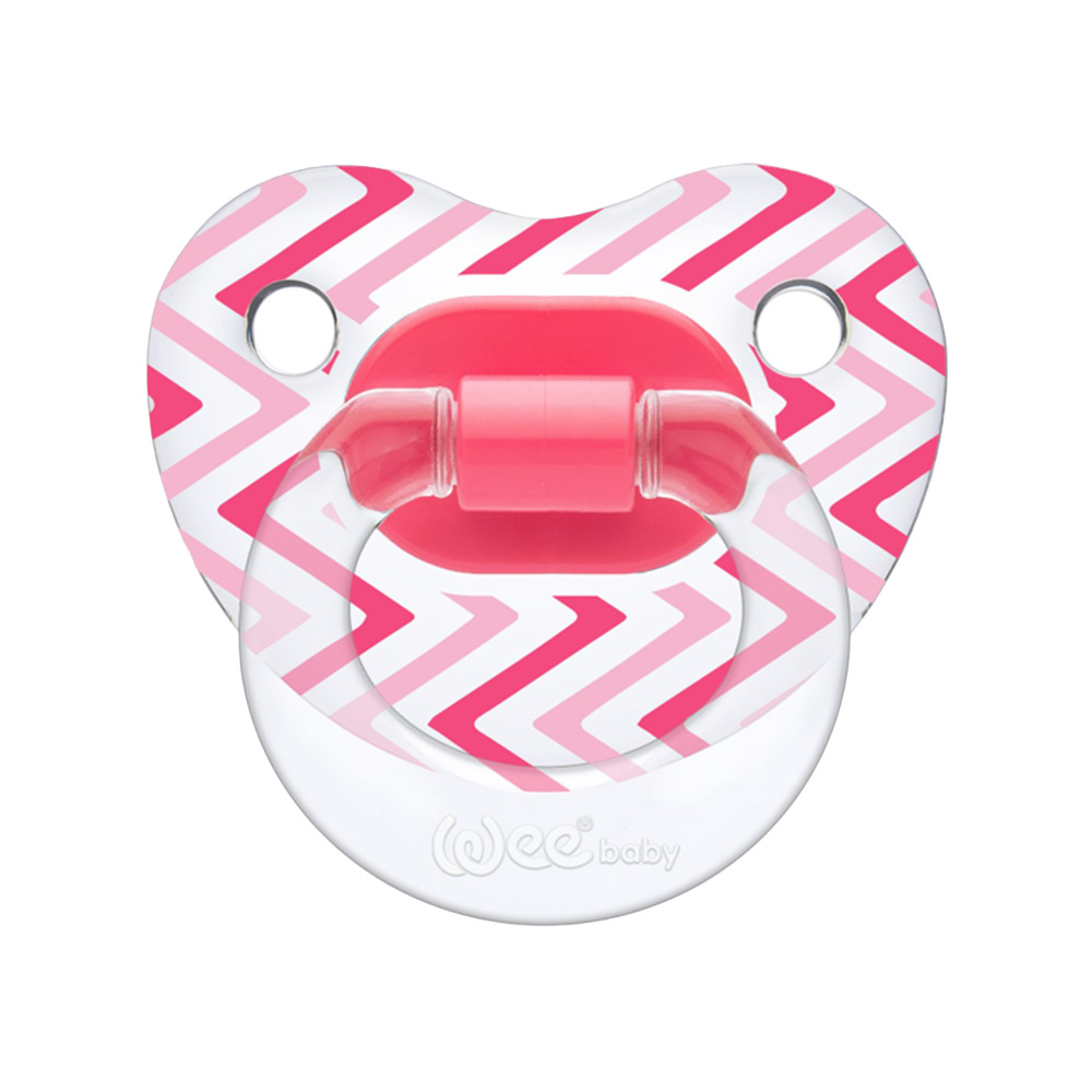 Wee 838 Silikon Şeffaf Desenli Damaklı Emzik No:3
