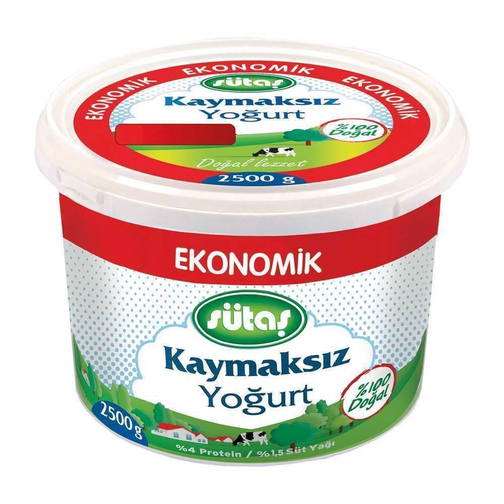 Sütaş Yoğurt Kaymaksız 2500Gr