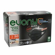 Evony Siyah Cerrahi Maske 50 Li 3 Katlı