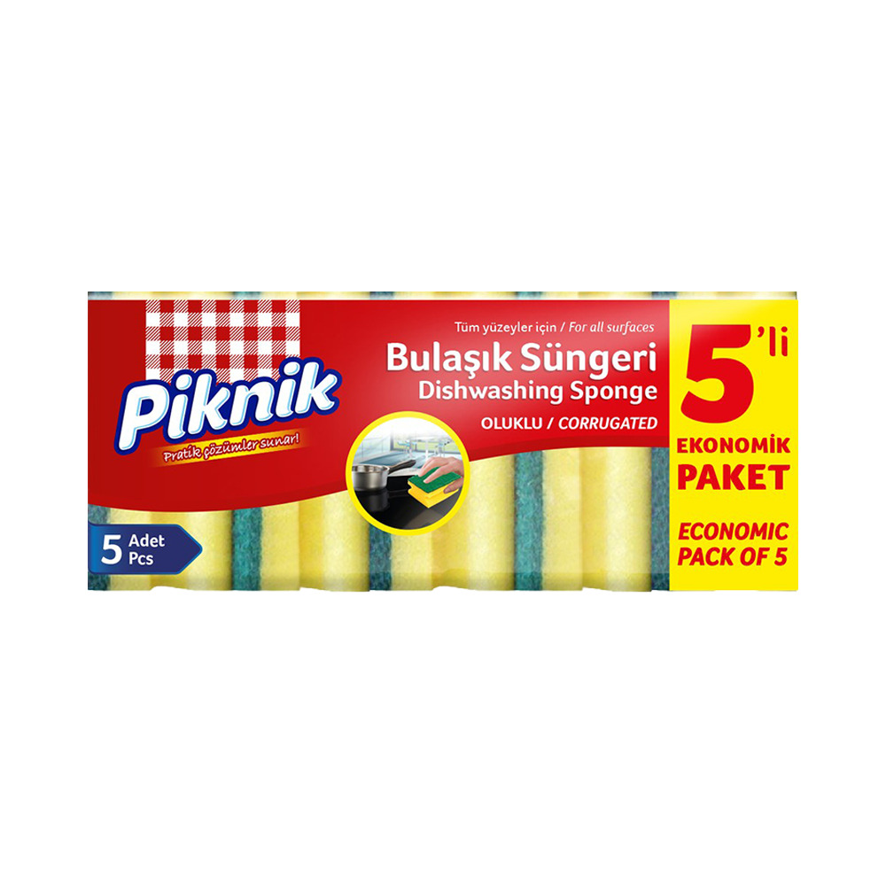 Piknik Bulaşık Süngeri Oluklu 5'Li**