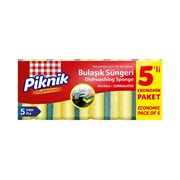 Piknik Bulaşık Süngeri Oluklu 5'Li