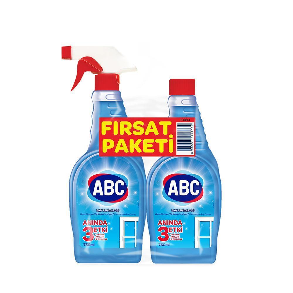 Abc Cam Temizleme Sprey 750 Ml+750 Ml Yedek Hediyeli