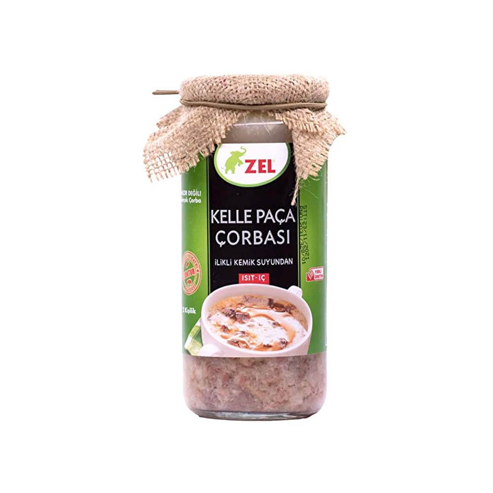 Zel Kelle Paça Çorbası Cam Kavanoz 480 Ml.